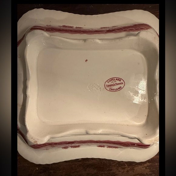 Vintage Copeland Spode Pink Tower rectangle serving bowl 11" , Old back stamp - Picture 4 of 4